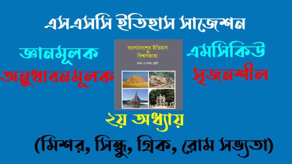 এসএসসি ইতিহাস সাজেশন- ২০২৬