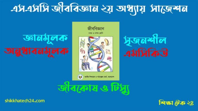 এসএসসি জীববিজ্ঞান ২য় অধ্যায় MCQ সাজেশন