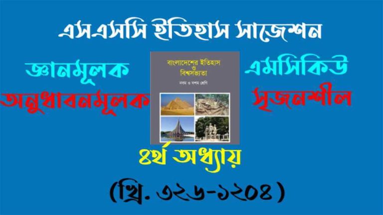 এসএসসি বাংলাদেশের ইতিহাস ও বিশ্বসভ্যতা সাজেশন ২০২৬