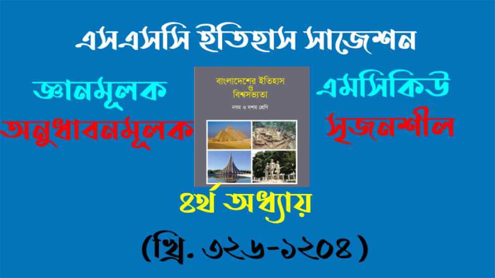 এসএসসি বাংলাদেশের ইতিহাস ও বিশ্বসভ্যতা সাজেশন ২০২৬