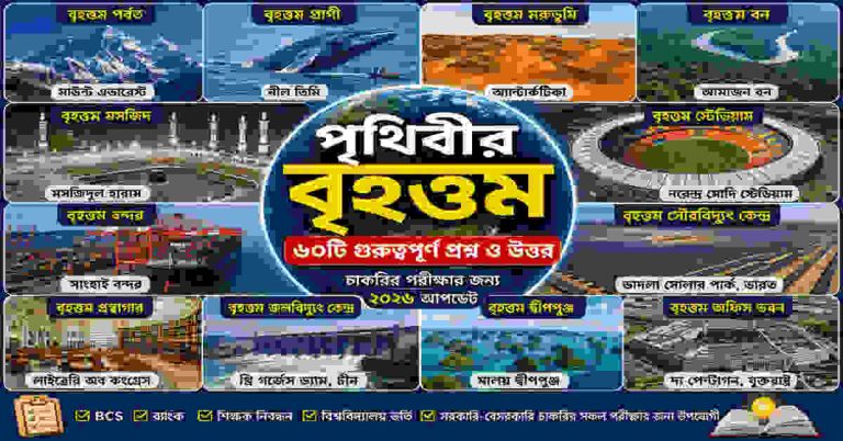 পৃথিবীর বৃহত্তম চাকরির পরীক্ষার প্রশ্ন উত্তর