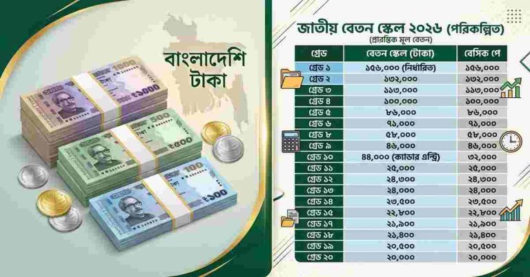 9th pay scale chart 2026 bangladesh