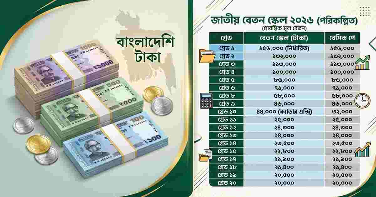 9th pay scale chart 2026 bangladesh