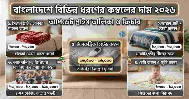 কম্বল এর দাম ২০২৬